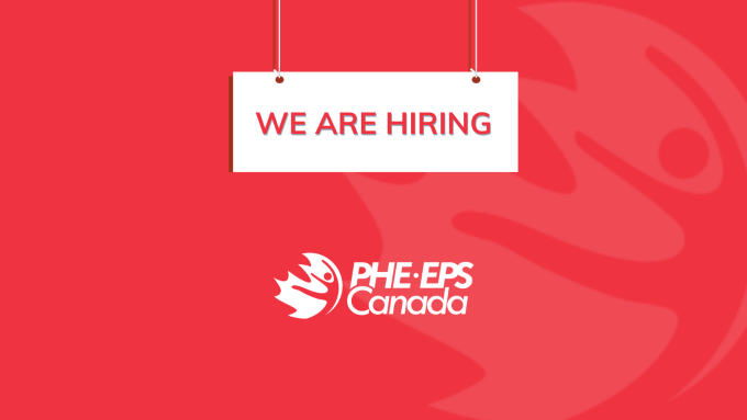 A red background with the sign that says "We are hiring", and the PHE Canada logo is at the bottom of the image.